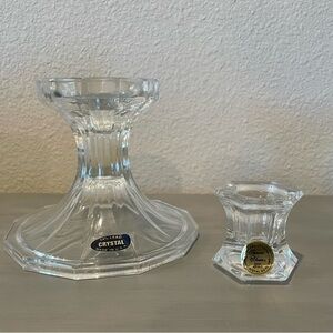 Crystal Glass Candle Holders.